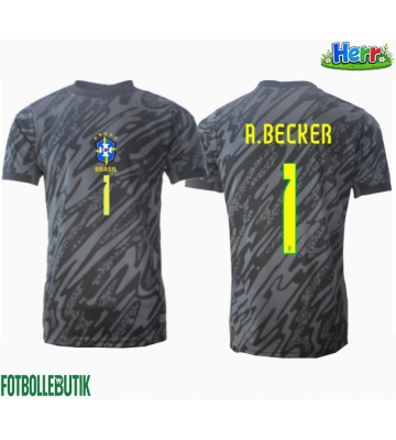 Brasilien Alisson Becker #1 Målvakt Bortatröja Copa America 2024 Kortärmad